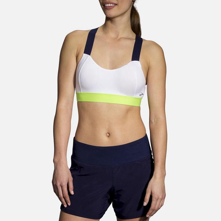 Brooks Women's Hot Sports Running Bra - White (NICM93057)